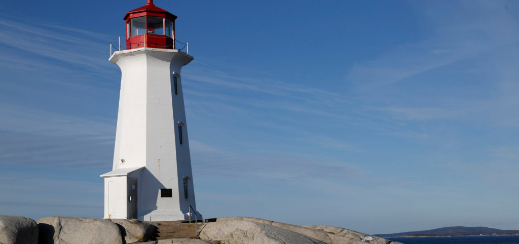 Peggy's Cove Lighthouse in Nova Scotia, Canada.